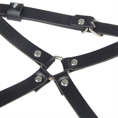 SUBBLIME - LEDER-HÜFT- UND BEINHARNESS SCHWARZ, EINHEITSGRÖSSE