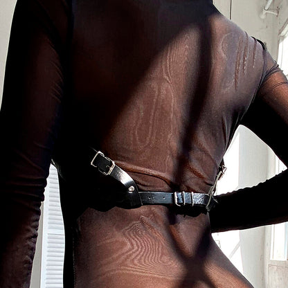 SUBBLIME - LEDER BRUSTGURT SCHWARZ EINHEITSGRÖSSE