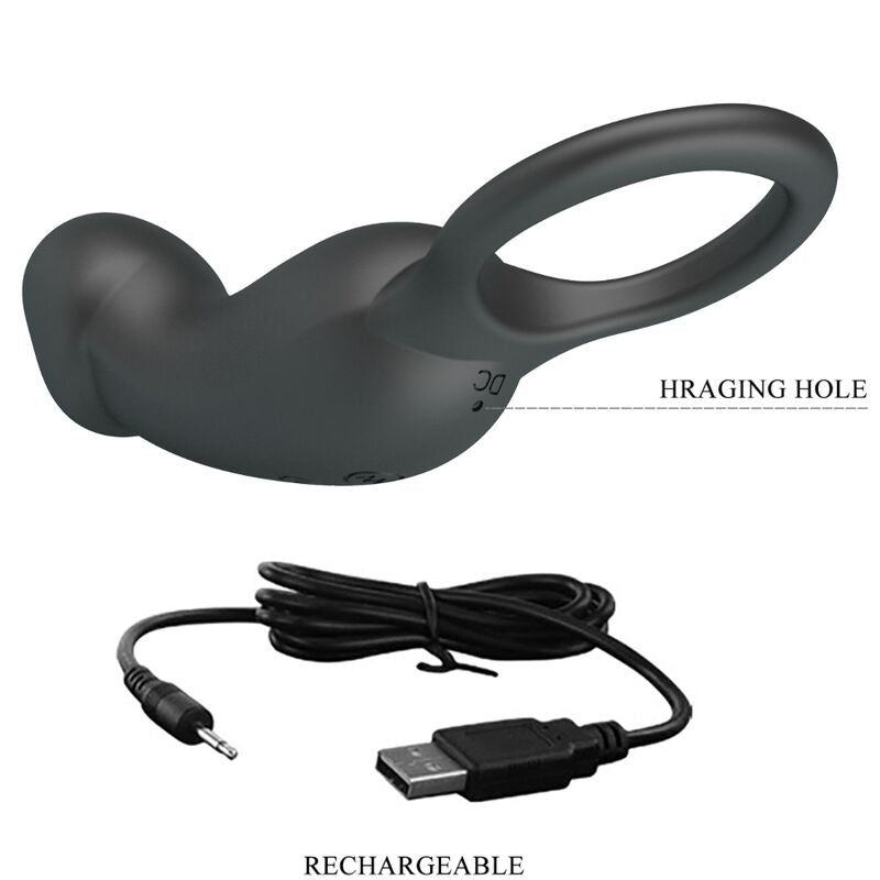 PRETTY LOVE - TRAE RING &amp; VIBRATOR SCHWARZ