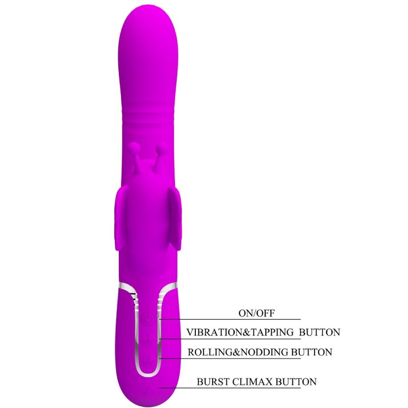 PRETTY LOVE - MULTIFUNKTIONS-RABBIT-VIBRATOR 4 IN 1 SCHMETTERLING FUCHSIA