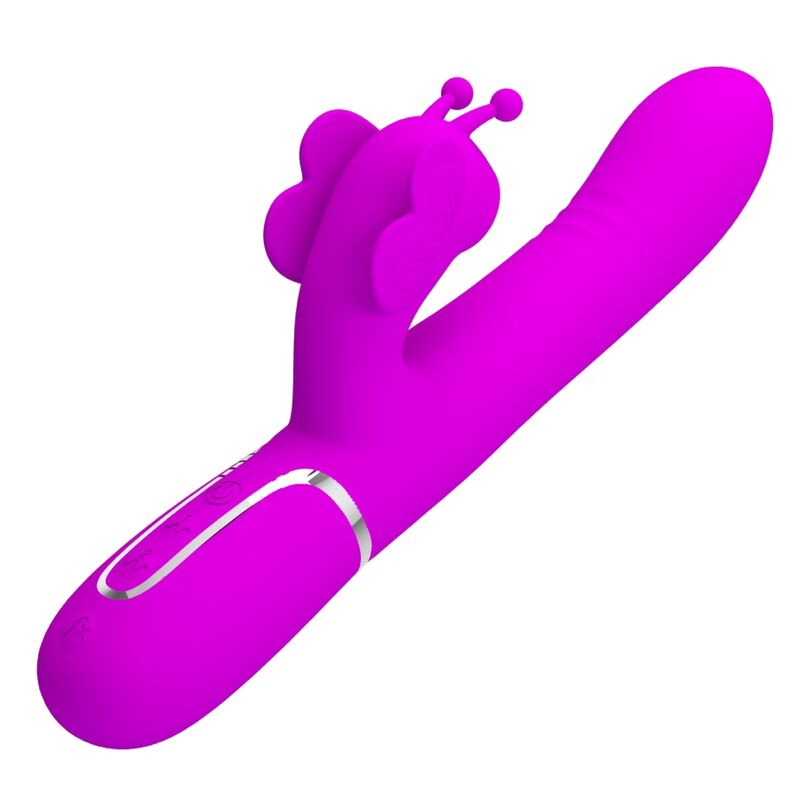 PRETTY LOVE - MULTIFUNKTIONS-RABBIT-VIBRATOR 4 IN 1 SCHMETTERLING FUCHSIA