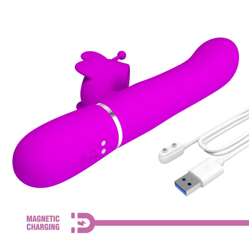 PRETTY LOVE - MULTIFUNKTIONS-RABBIT-VIBRATOR 4 IN 1 SCHMETTERLING FUCHSIA