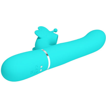 PRETTY LOVE - MULTIFUNKTIONS-RABBIT-VIBRATOR 4 IN 1 BUTTERFLY AQUA GREEN