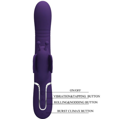 PRETTY LOVE - MULTIFUNKTIONS-RABBIT-VIBRATOR 4 IN 1 SCHMETTERLING LILA
