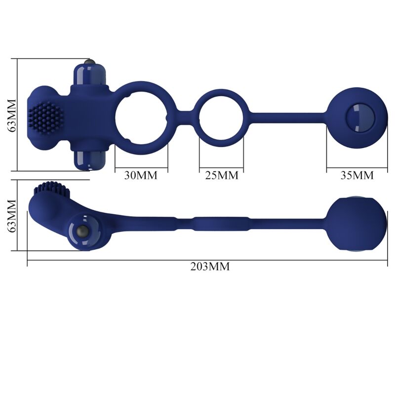 PRETTY LOVE - REMINGTON DOUBLE VIBRATING RING WITH PLUG BLUE