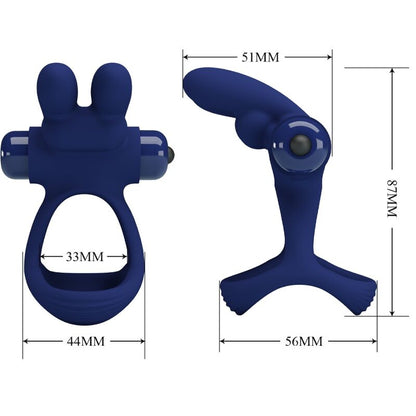 PRETTY LOVE - FRANCISCO DOPPEL-VIBRATIONSRING KANINCHEN BLAU