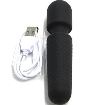 ARMONY - IHR MAGISCHER MASSAGER &amp; VIBRATOR, WIEDERAUFLADBAR, 10 VIBRATIONEN, STAB, PUNKTE, SCHWARZ