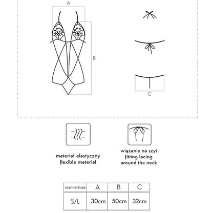 LIVCO CORSETTI FASHION - LUISINA LC 20217 SCHWARZER BODY, EINE GRÖSSE