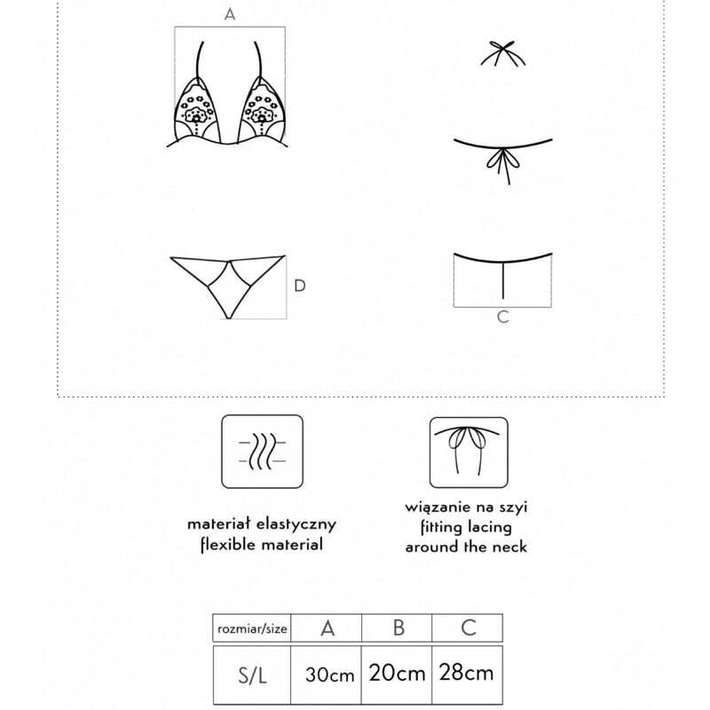 LIVCO CORSETTI FASHION - JIMENA LC 20216 BH + STRING SCHWARZ EINHEITSGRÖSSE