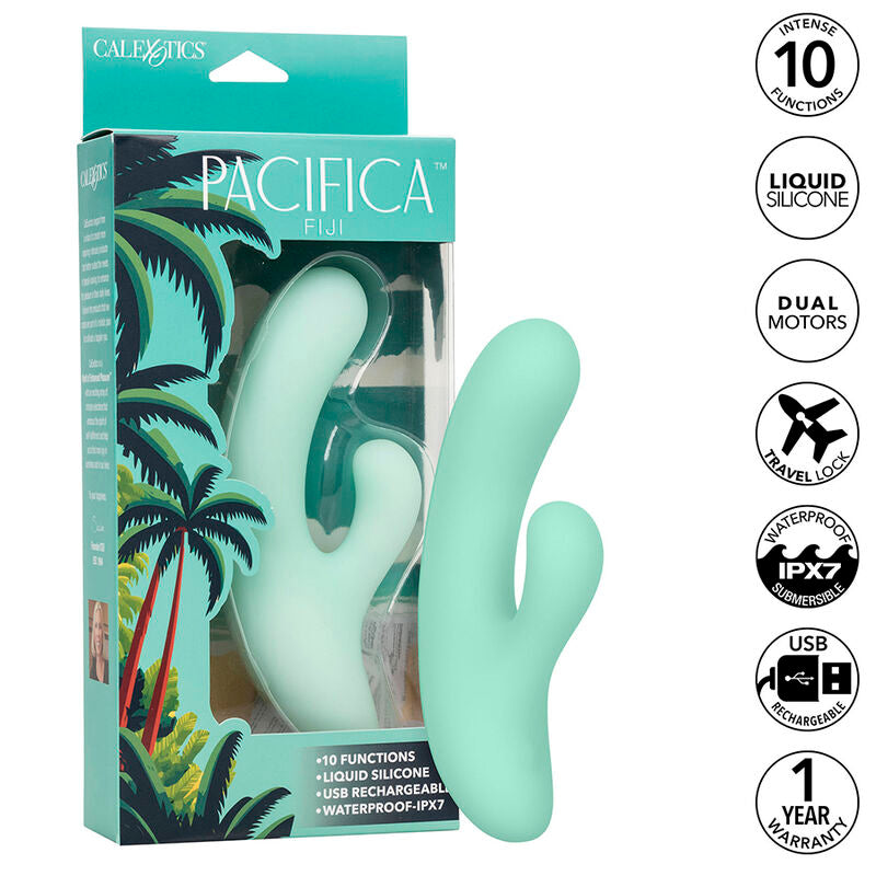 CALEXOTICS - PACIFICA FIJI VIBRATOR &amp; ESTIMULATOR G-PUNKT 10 VIBRATIONEN AQUA