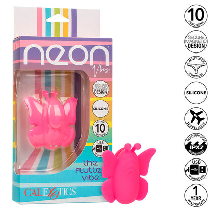 CALEXOTICS - NEON VIBES THE FLUTTER VIBE STIMULATOR 10 VIBRATIONEN ROSA