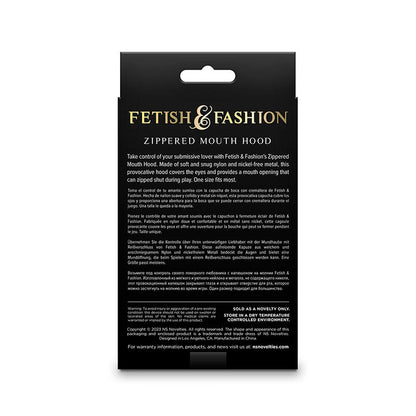 NS NOVELTIES - FETISH &amp; FASHION GESCHLOSSENE MUNDHAUBE MIT REISSVERSCHLUSS NYLON SCHWARZ