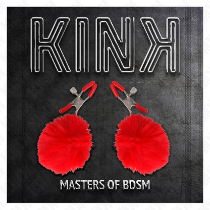 KINK - KUNSTFELL-BALL-NIPPELKLAMMEREI ROT 6 CM