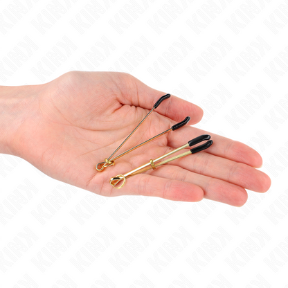 KINK - DÜNNE NIPPELKLAMMER GOLD 7 CM