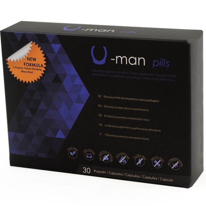 500 COSMETICS - U-MAN VERGRÖSSERT DIE PENISGRÖSSE UND DIE SEXUELLE KRAFT - 30 KAPSELN