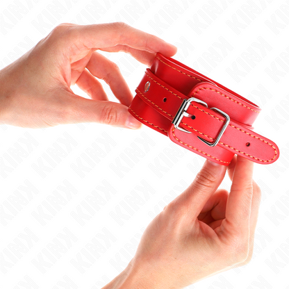 KINK - DÜNNE HANDGELENKFESSELN ROT VERSTELLBAR 21-33 CM