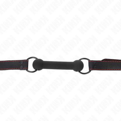 KINK - KNOCHENKNEBEL MIT KUNSTLEDERRIEMEN SCHWARZ VERSTELLBAR 41-57 CM