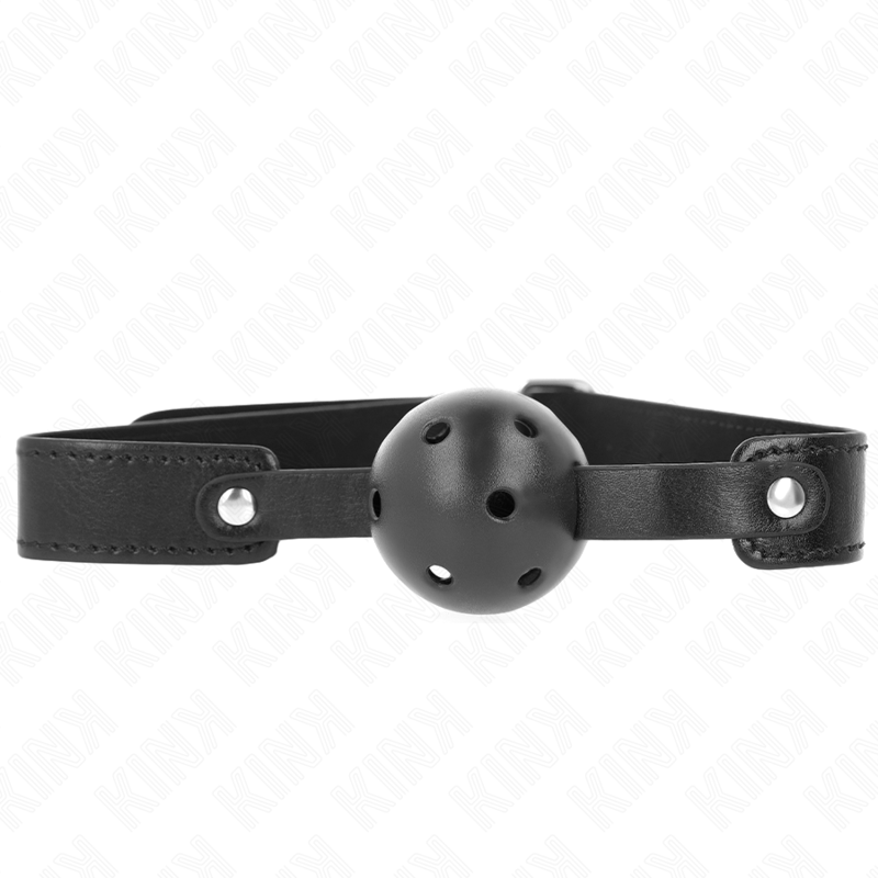KINK - SCHWARZER ATMUNGSAKTIVER BALL 4,5 CM KNEBEL 65 x 2,5 CM
