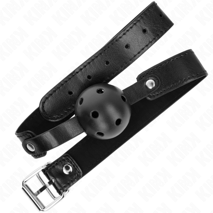 KINK - SCHWARZER ATMUNGSAKTIVER BALL 4,5 CM KNEBEL 65 x 2,5 CM