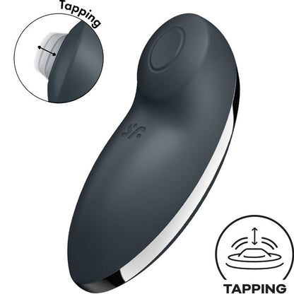 SATISFYER - TAP &amp; CLIMAX 2 VIBRATOR &amp; STIMULATOR GRAU