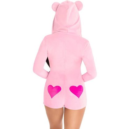 LEG AVENUE - TEDDYBÄR-SAMT-Bodysuit ROSA M