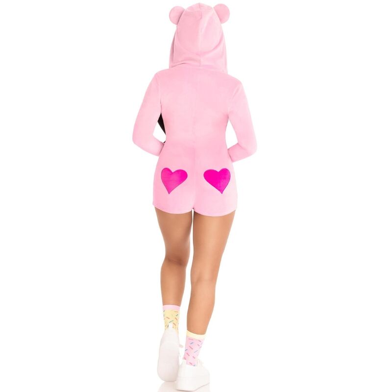LEG AVENUE - TEDDYBÄR-SAMT-Bodysuit ROSA M