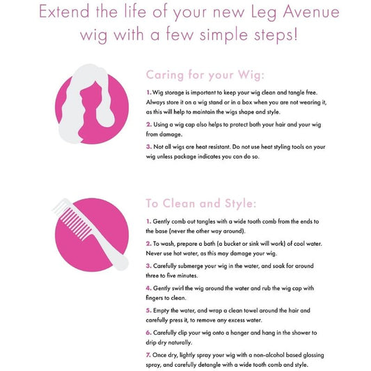 LEG AVENUE – LANGE, GERADE PONGPERÜCKE, ROSA