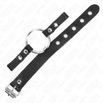 KINK - LEDER-PENISRING MIT SCHNALLVERSCHLUSS 22 X 2 CM MIT METALLRING 4 CM