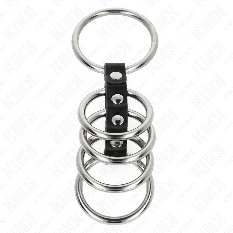 KINK - 5 PENISRINGE 3,7 CM BIS 5 CM METALL VERBUNDEN DURCH LEDER