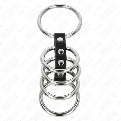 KINK - 5 PENISRINGE 3,7 CM BIS 5 CM METALL VERBUNDEN DURCH LEDER