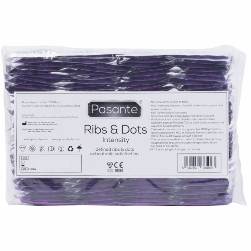 PASANTE - RIBS &amp; DOTS INTENSITY KONDOME 144 EINHEITEN