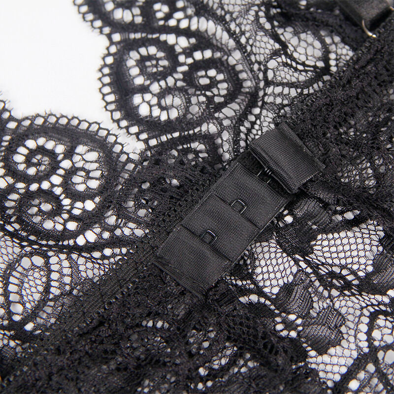 SUBBLIME - 953911 SILK AND LACE NIGHTGOWN + PANTIES BLACK S/M