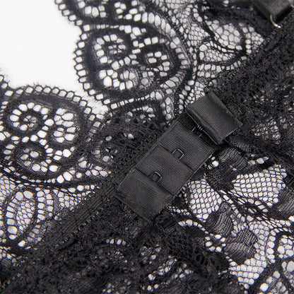 SUBBLIME - 953928 SILK AND LACE NIGHTGOWN + PANTIES BLACK L/XL