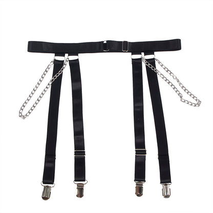 SUBBLIME - 954260 BODY WITH CHAINS + GARTER BELT BLACK S/M