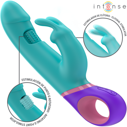 INTENSE - MONICA RABBIT VIBRATOR MIT ROTIERENDEM G-PUNKT-STIMULATOR BLAU
