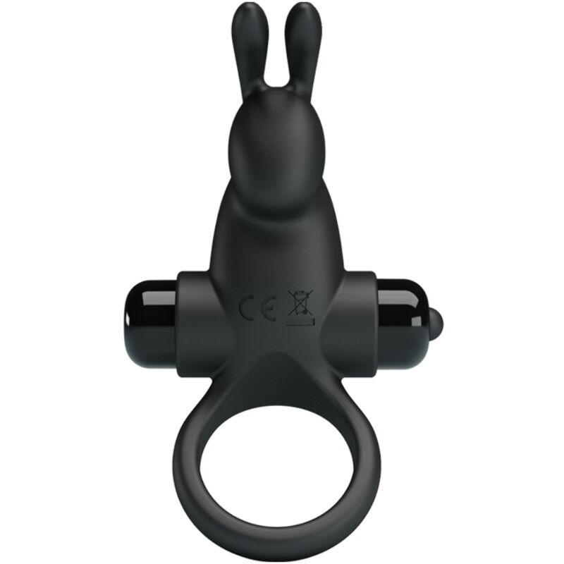 PRETTY LOVE - VIBRIERENDER RING + RABBIT-KLITORISSTIMULATOR 10 VIBRATIONEN SCHWARZ