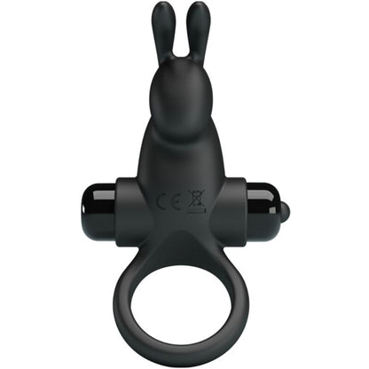 PRETTY LOVE - VIBRIERENDER RING + RABBIT-KLITORISSTIMULATOR 10 VIBRATIONEN SCHWARZ