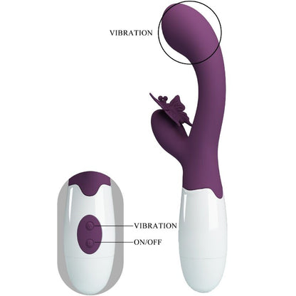 PRETTY LOVE - BUTTERFLY KISS RABBIT VIBRATOR &amp; G-SPOT STIMULATOR LILA