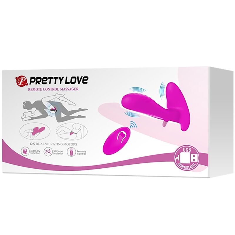 PRETTY LOVE - MASSAGER &amp; VIBRATOR 12 VIBRATIONEN FERNBEDIENUNG LILA