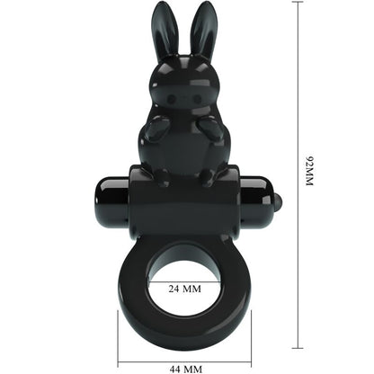 PRETTY LOVE - AUFREGENDER RING RABBIT VIBRATOR RING 10 VIBRATIONEN SCHWARZ