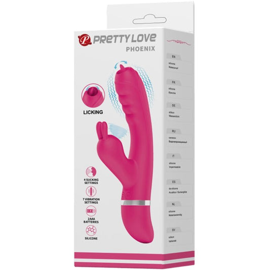 PRETTY LOVE - PHOENIX MULTIFUNKTIONS-RABBIT-VIBRATOR ROSA