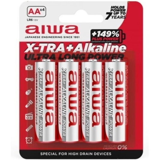 AIWA – X-TRA ALKALINE AA ALKALINE BATTERIE LR6 BLISTER*4