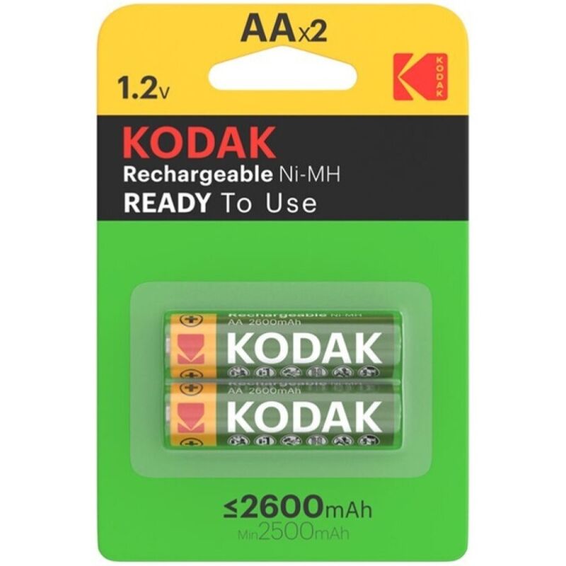 KODAK – HR6 AA 2600 mAh wiederaufladbare Batterie, Blisterpackung * 2