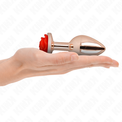 KINK - ROSA GOLD ANAL PLUG MIT ROTER ROSE L