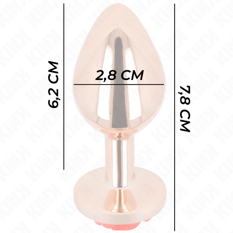 KINK - ROSA GOLDENER ANALPLUG MIT ROTER ROSE S