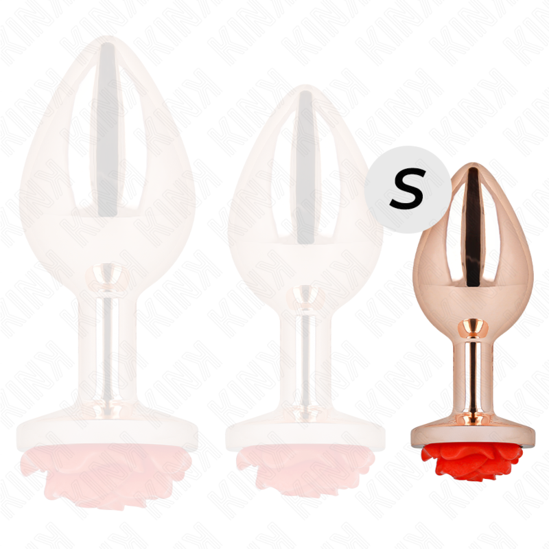 KINK - ROSA GOLDENER ANALPLUG MIT ROTER ROSE S