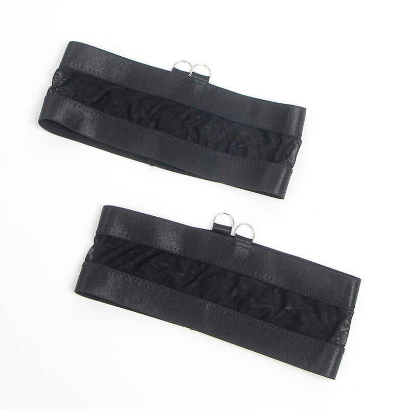 SUBBLIME - 955236 BLACK BONDAGE BRA WITH GARTER SET S/M