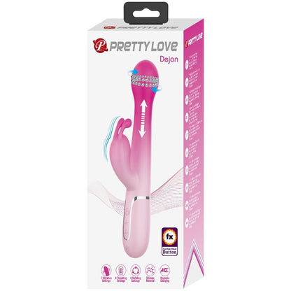 PRETTY LOVE - DEJON 3 IN 1 MULTIFUNCTION RABBIT VIBRATOR PINK