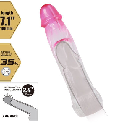 PRETTY LOVE - NERON REALISTISCHE 6 CM VERGRÖSSERUNGSHÜLLE FÜR PENIS ROSA