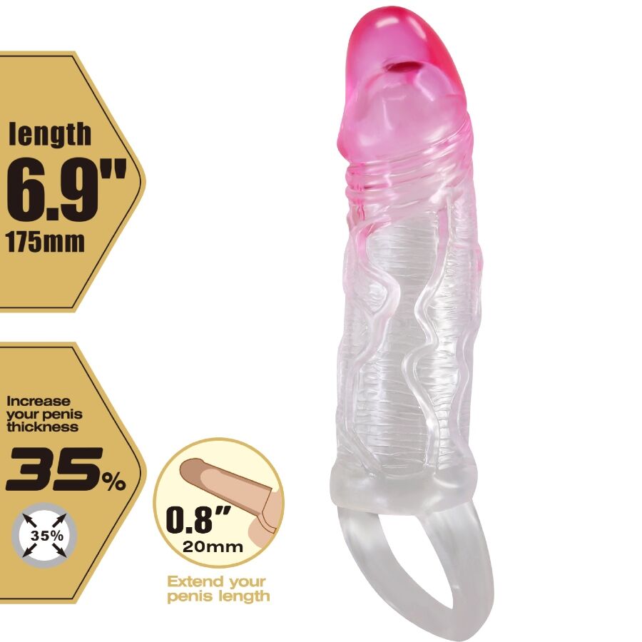 PRETTY LOVE - ODES REALISTISCHE 2 CM VERGRÖSSERUNGSHÜLLE FÜR DEN PENIS ROSA